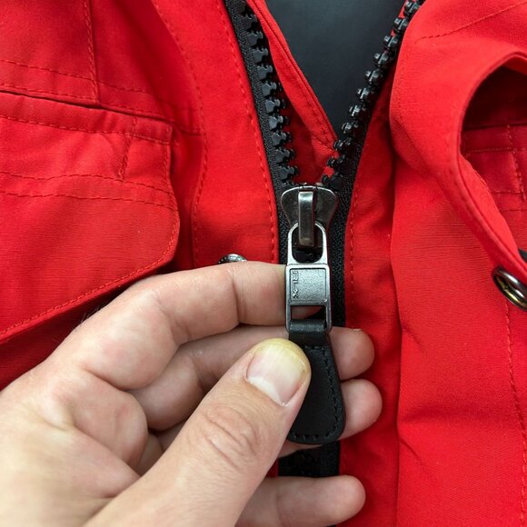 RALPH LAUREN RLX RANGER PARKA MENS MEDIUM DOWN PUFFER JACKET HOODED COAT RED - Picture 6 of 11